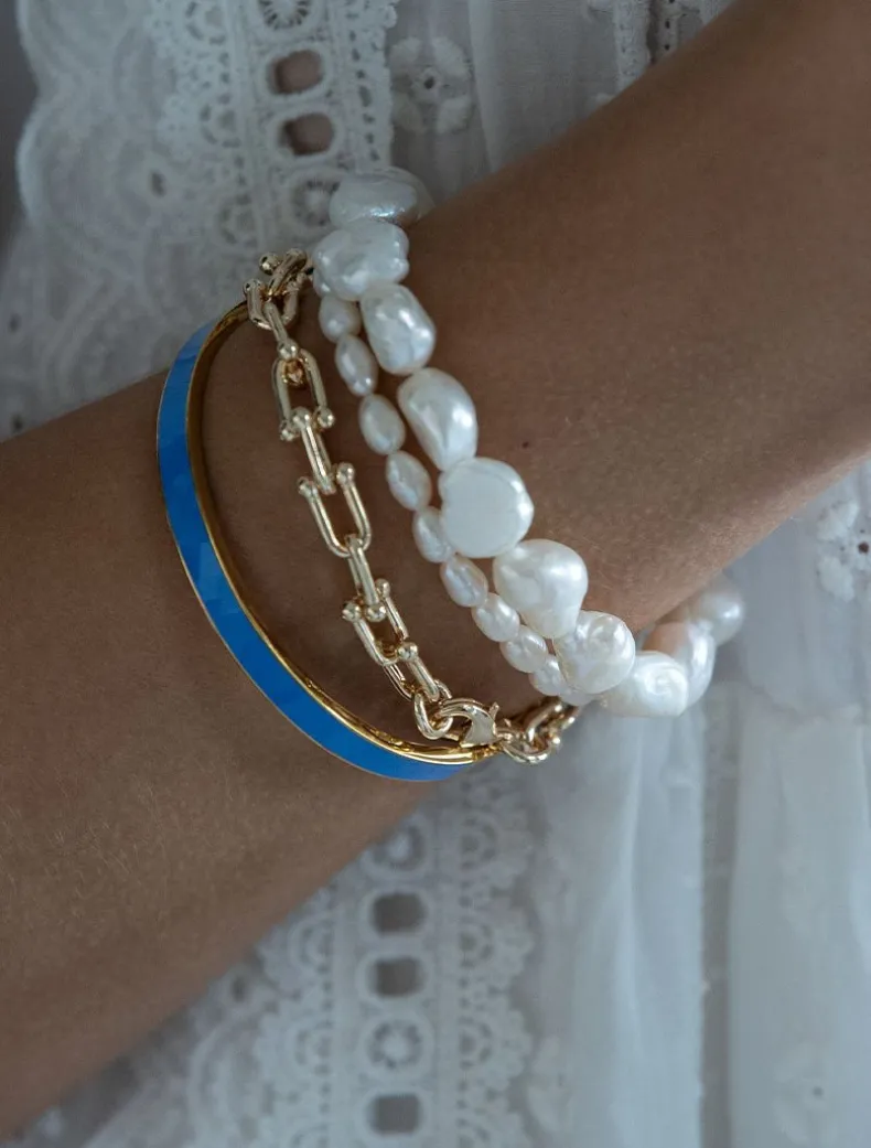 Pearl Bracelet Gold Bean