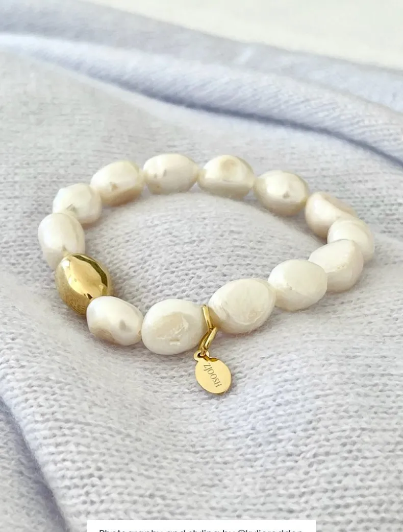 Pearl Bracelet Gold Bean