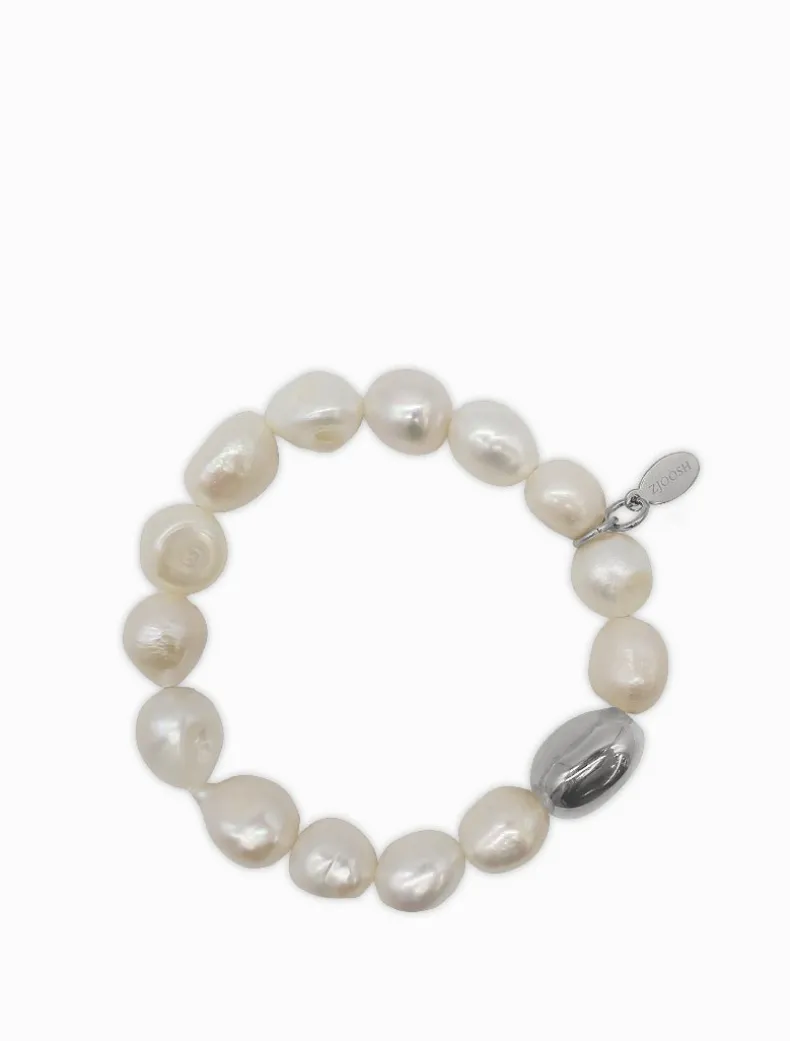 Pearl Bracelet Silver Bean