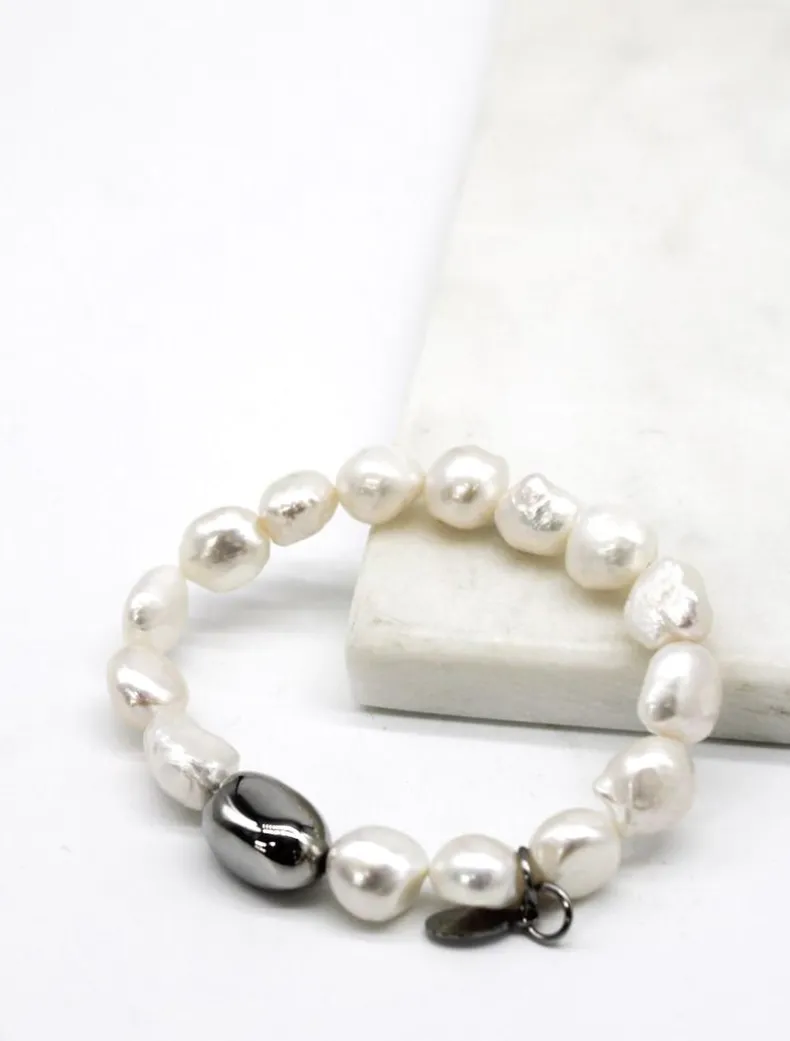 Pearl Bracelet Silver Bean
