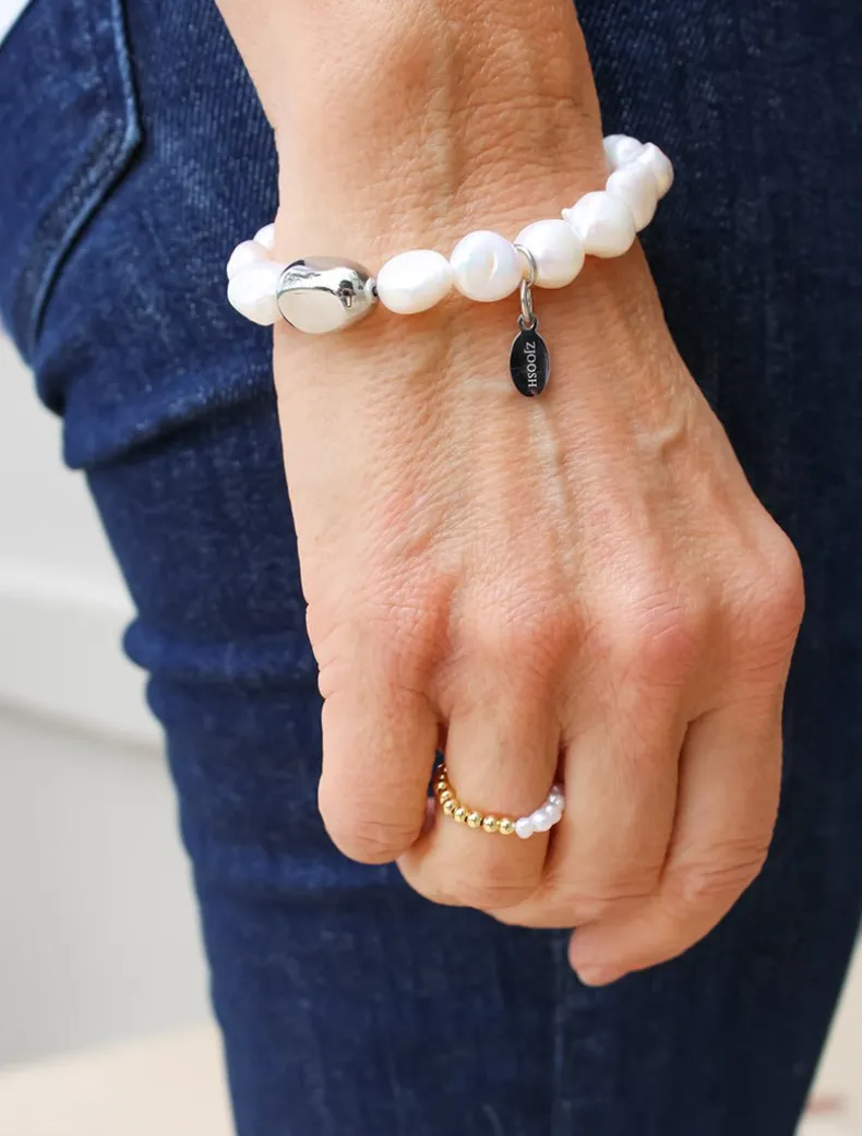 Pearl Bracelet Silver Bean