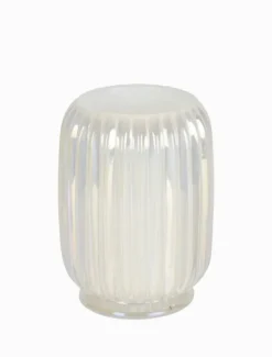 Pearl Ribbed Glass Tealight Holder Large