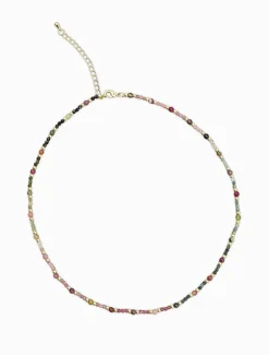 Pink and Green Stone Necklace