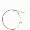 Pink Stone Pearl and Gold Bracelet