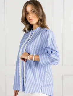 Pippa Striped Blouse Blue - FINAL SALE