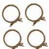 Plait Bow Hair Ties Set of 4 Beige
