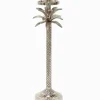 Raffles Palm Candle Stick Silver Medium