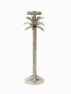 Raffles Palm Candle Stick Silver Medium