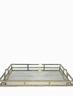 Rectangle Arch Handle Tray Gold Large
