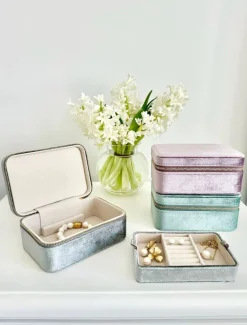Rectangle Jewellery Case Silver