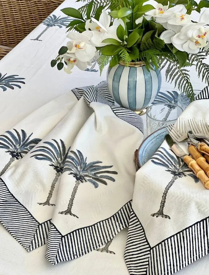 Ritchie Palms Napkin Blue (Set of 4)