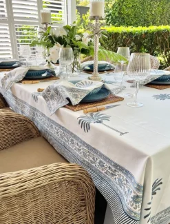 Ritchie Palms Tablecloth Blue (150cm x 320cm)