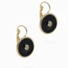 Round Enamel Crystal Hooks Black