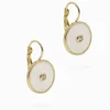 Round Enamel Crystal Hooks White