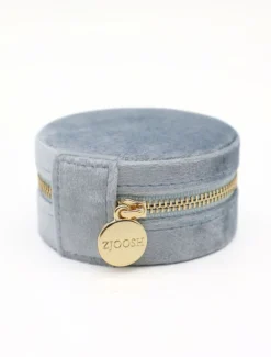 Round Jewellery Case Blue