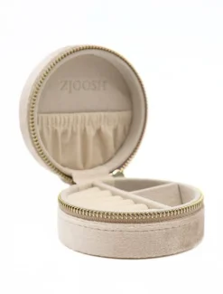 Round Jewellery Case Champagne