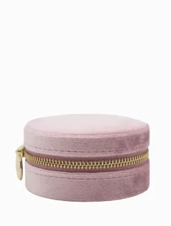 Round Jewellery Case Pink