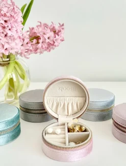 Round Jewellery Case Pink