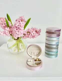 Round Jewellery Case Pink