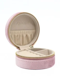 Round Jewellery Case Pink