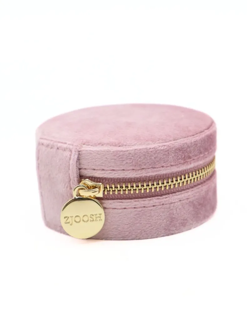 Round Jewellery Case Pink
