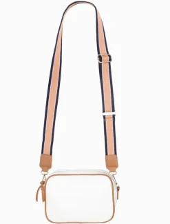 Ruby Sports Cross Body Bag Dual Tone White Tan