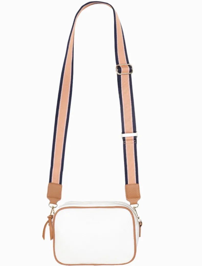 Ruby Sports Cross Body Bag Dual Tone White Tan