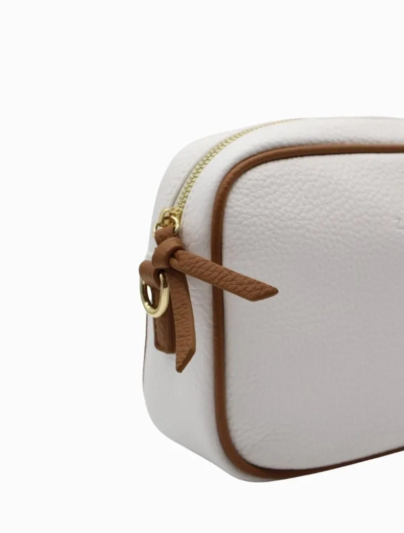 Ruby Sports Cross Body Bag Dual Tone White Tan
