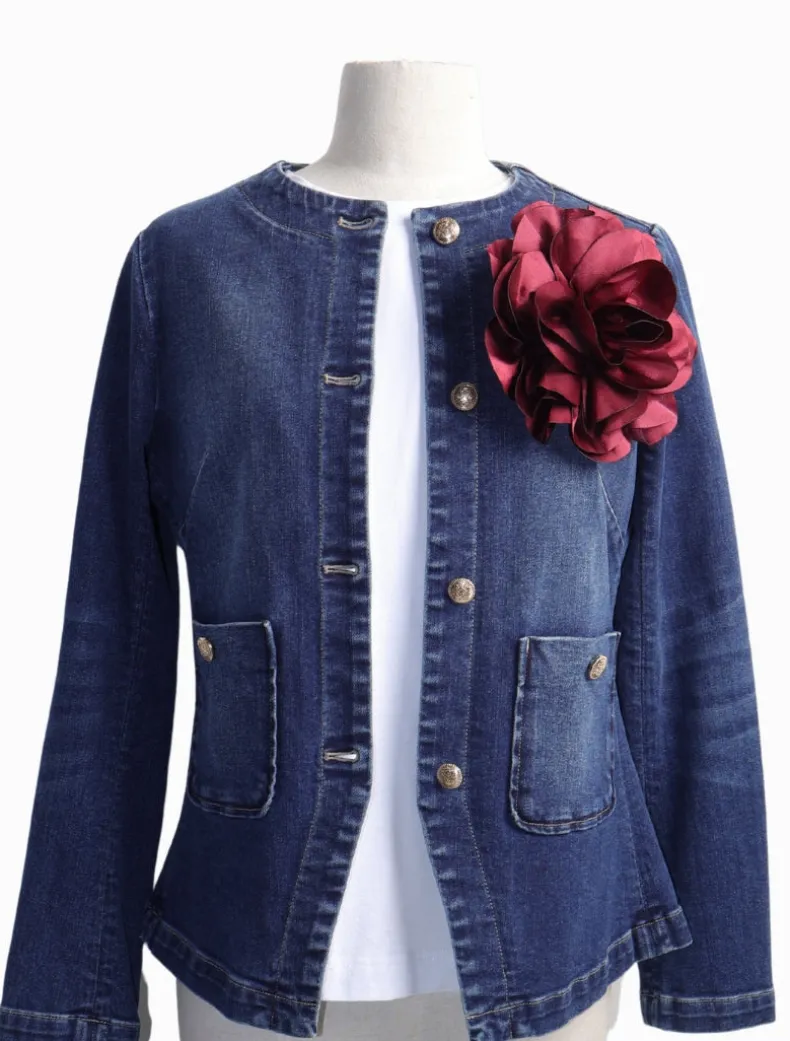 Satin Flower Brooch Merlot