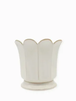 Scalloped Pot White Large