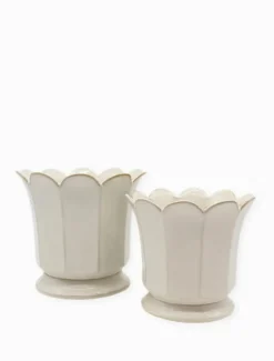 Scalloped Pot White Large