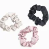 Scrunchie Set of 3 Black Pink Ivory
