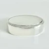 Silver Plated Oval Beaded Box