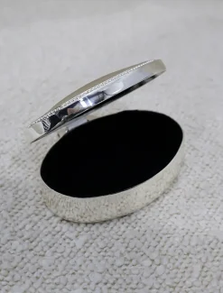 Silver Plated Oval Beaded Box