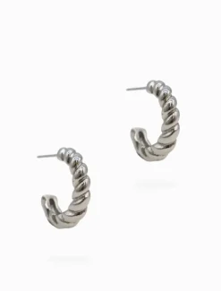 Small Rope Hoops Silver