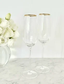Soiree Crystal Champagne Flutes Clear (Set of 2)