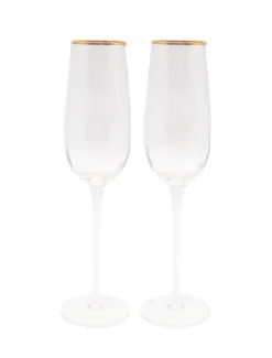 Soiree Crystal Champagne Flutes Clear (Set of 2)