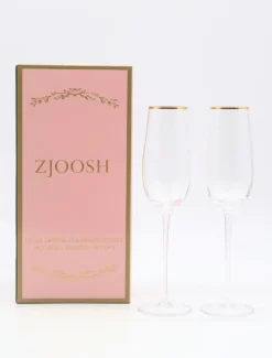 Soiree Crystal Champagne Flutes Clear (Set of 2)