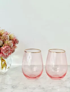 Soiree Crystal Gin Tumblers Pink (Set of 2)