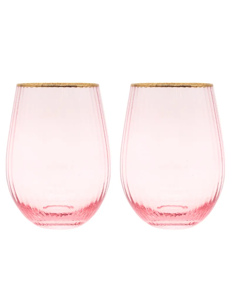 Soiree Crystal Gin Tumblers Pink (Set of 2)