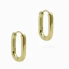 Solid Oval Lever Hoops Gold