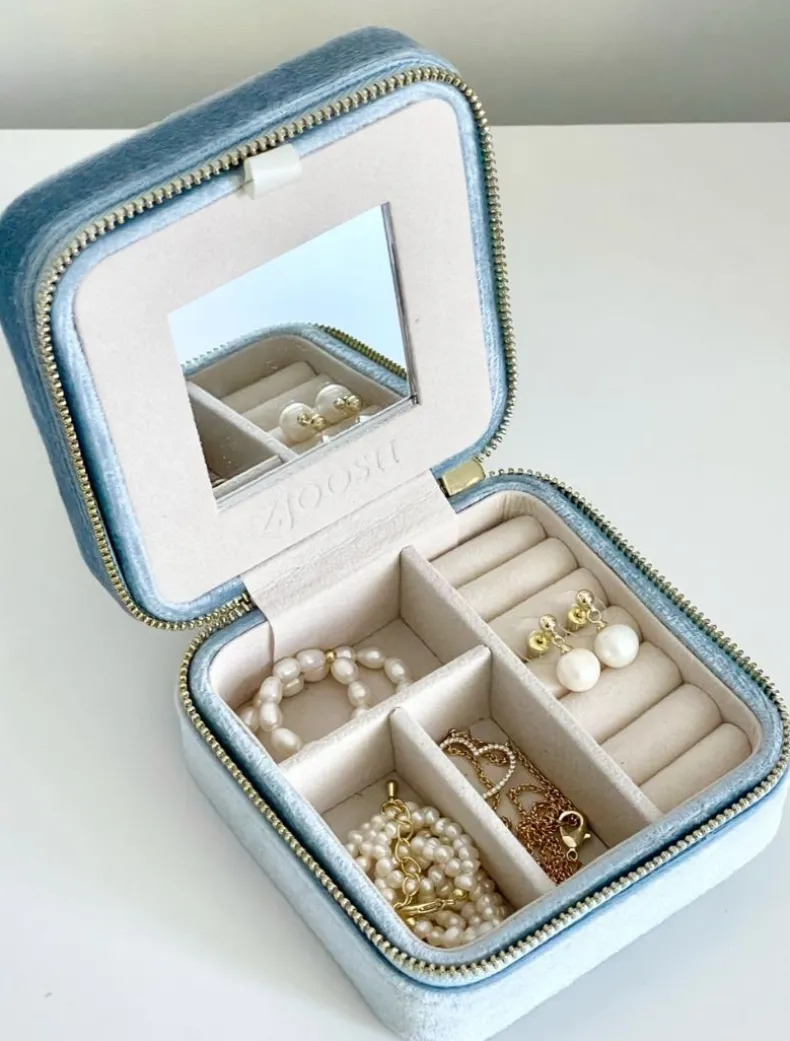 Square Jewellery Case Blue