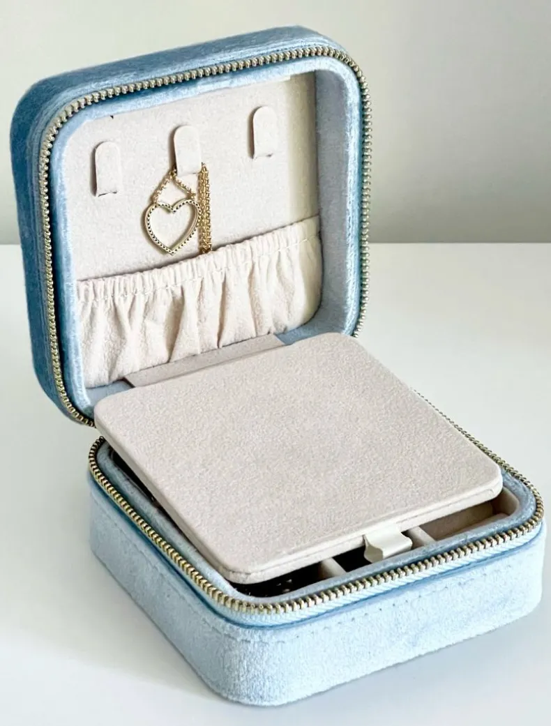 Square Jewellery Case Blue