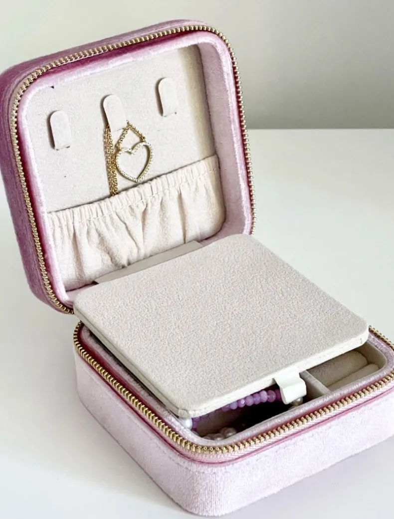 Square Jewellery Case Pink