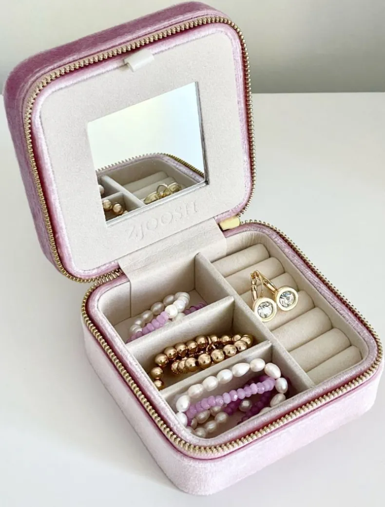Square Jewellery Case Pink