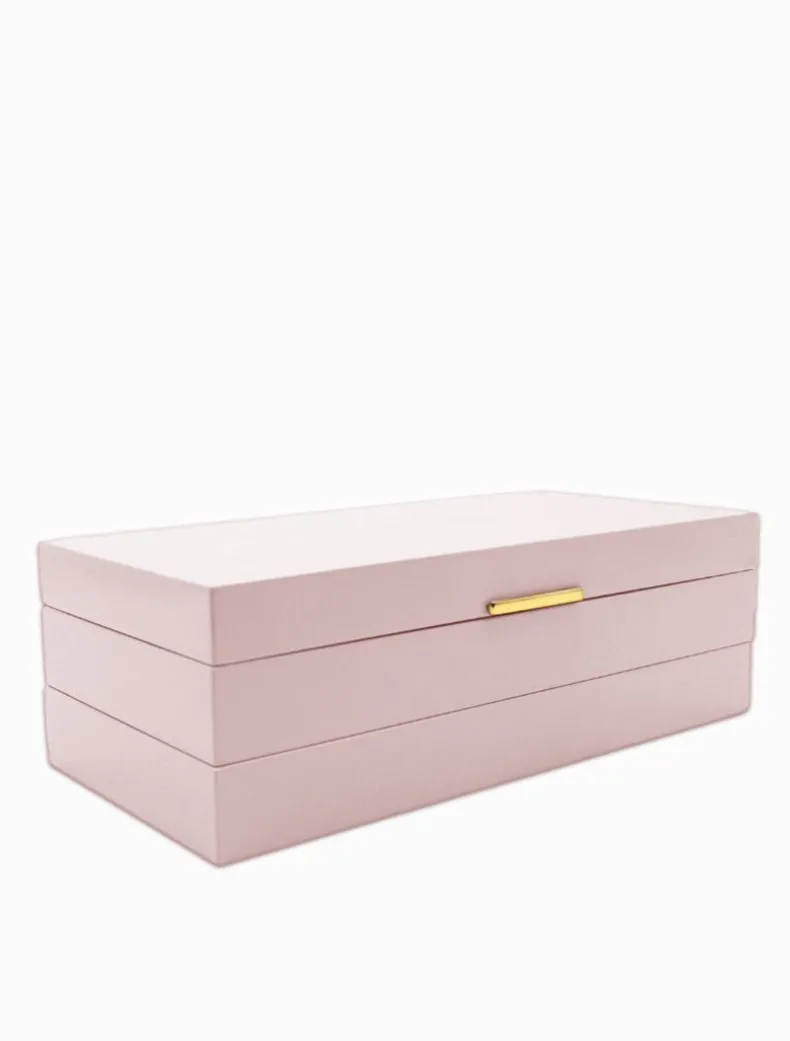Stacking Lacquered Jewellery Box Pink Large