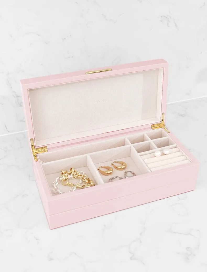 Stacking Lacquered Jewellery Box Pink Large
