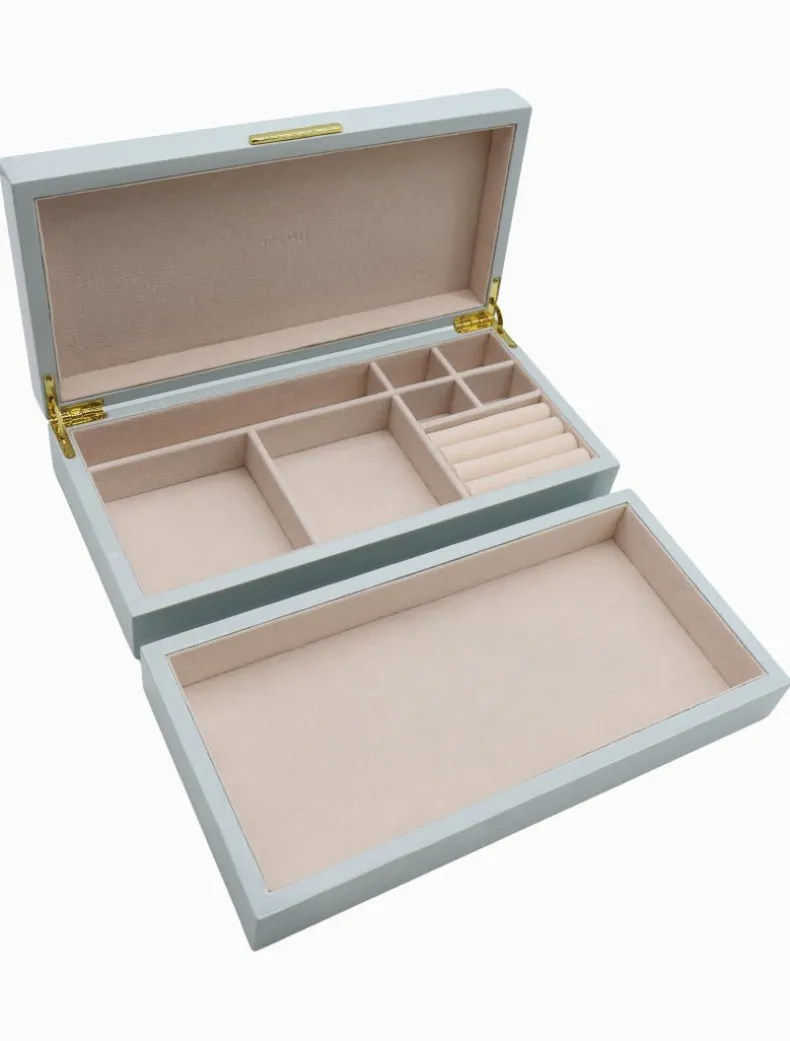 Stacking Lacquered Jewellery Box Blue Large