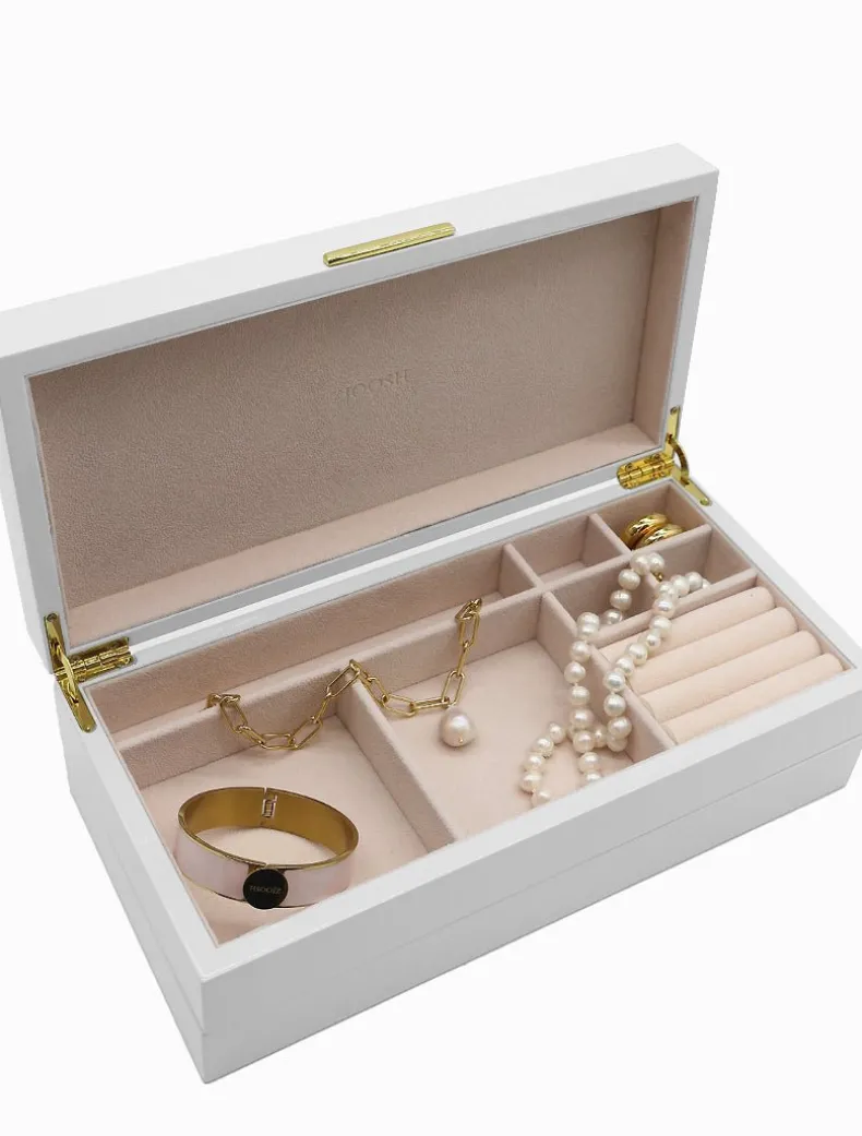 Stacking Lacquered Jewellery Box White Large