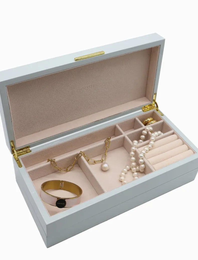 Stacking Lacquered Jewellery Box Blue Large